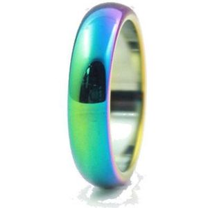 Stones & Bones® Regenboog Hematiet Ring rond 6mm maat 16