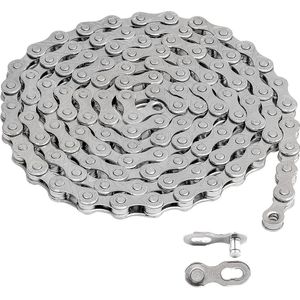 Fietsketting 6/7/8-voudig, 1/2 x 3/32 inch, speciaal stalen fietsketting voor BMX kettingslot Road Mountain Bike racefiets sport fiets, 116 schakels, zilver