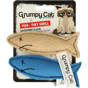 Grumpy Cat Smelly Sardines 2pack Speelgoed voor katten - Kattenspeelgoed - Kattenspeeltjes