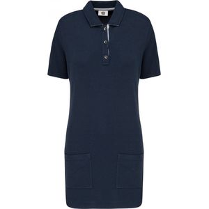 Polo Dames M WK. Designed To Work Kraag met knopen Korte mouw Navy / Oxford Grey 95% Katoen, 5% Elasthan