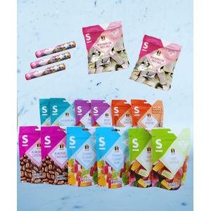 SWEET-SWITCH® - Candy Crush Box - Mix van Snoep - Snoep Pakket - Cadeau - Cadeaupakket - Suikerarm - Suikervrij - 17 producten
