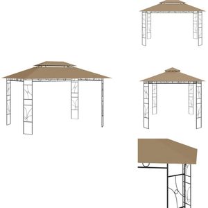 vidaXL Prieel - Priëlen - Prieëlen - Tuinprieel - Prieel 160 g/m² 4x3x2,7 m taupe