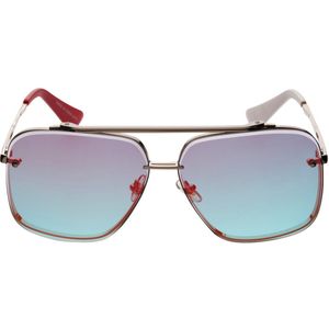 Icon Eyewear Zonnebril HAYK - Mat Zilverkleurig montuur - Rood spiegelende glazen