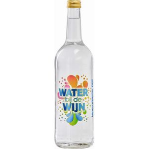 Water bij de Wijn mineraalwater (koolzuurvrij) in een glazen 75cl fles. Doos 12 flessen