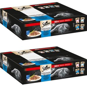 Sheba natte voeding kat - Vis in gelei - DUO MAXI PACK - 120 stuks - 10,2 kg