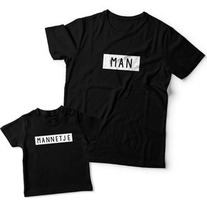 Matching shirts Vader & Zoon | Man - Mannetje | Papa maat XL & Zoon maat 92 (alle maten beschikbaar)