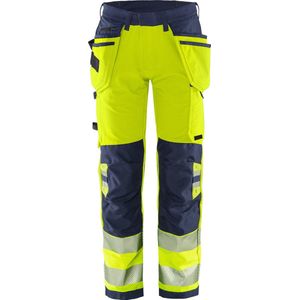 Fristads High Vis Green werkbroek stretch klasse 2 2644 GSTP - Hi-Vis geel/marineblauw - D100