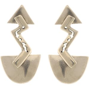 Behave Dames oorbel hanger zilver-kleur design 3,4 cm