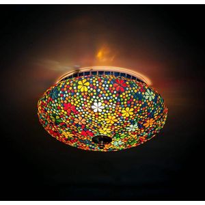 Oosterse mozaïek plafondlamp Flower Design multi colour Ø25cm