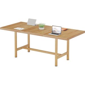 Tribesigns Bureau - Bureau Hout - Computerbureau - Computer Tafel - Bureautafel - Natuurlijke Houtkleur - 160 x 80 x 75 cm