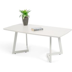 Goodfinds - Salontafel Metaal Wit - Samengesteld hout - 110 x 46 x 60 cm - Tibet 2 Collectie - Salontafel - Laptoptafel - Koffietafel - Woonkamertafel