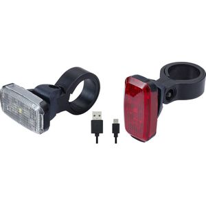 BBB Cycling SpotCombo Fiets Verlichttingsset - Fietslampjes - Fietsverlichting USB Oplaadbaar - Voor- en Achterlicht - Waterdicht - BLS-148
