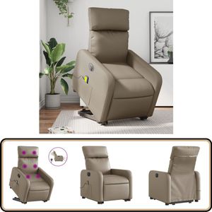 vidaXL Sta-op Massagestoel Elektrisch - Cappuccino Elektrische Sta-op-massagestoel - Elektrische Sta-op-massagestoelen - Sta-op-massagestoel - Massagestoel