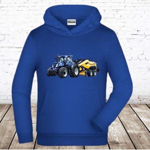 Hoodie met New Holland trekker -James & Nicholson-98/104-Hoodie jongens