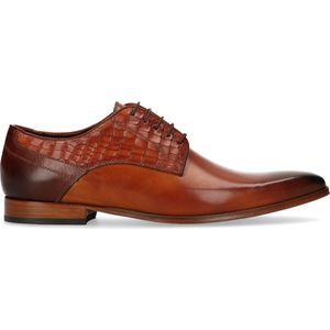 Manfield Black Label leren veterschoenen cognac