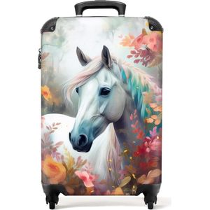 Trolley Handbagage Koffer Bloemen Design voor Meisjes - 55x35x25cm