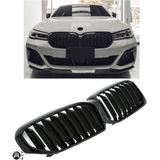 Sportieve Grille geschikt voor BMW 5-Serie G30 en G31 (Facelift) enkele spijl glans zwart