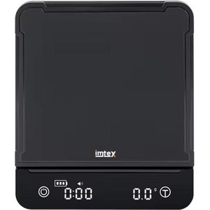 Imtex Koffieweegschaal - Digitale Keukenweegschaal - 3000g/0.1g - Waterdicht - USB-C Opladen - Antislip - LED - Zwart