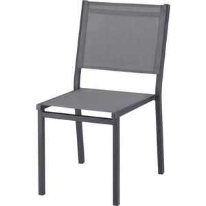 Tuintafelset voor 6 personen: Tafel + 6 stoelen - Aluminium structuur - L180 x D 90 x H 72 cm - Antracietgrijs