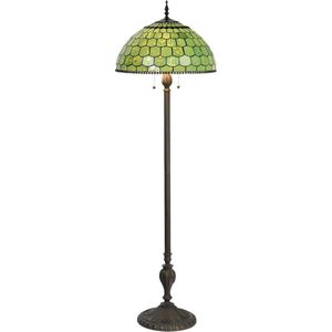 Tiffany Vloerlamp Ø 51*165 cm Groen Glas in lood Staande Lamp Staanlamp Tiffany Lamp