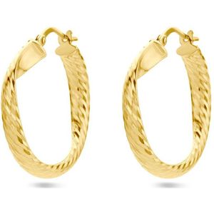Zilver Verguld (Geel) Oorringen Gediamanteerd 1 Micron 2103511