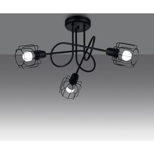 Sollux Lighting - Kroonluchter Beluci S3 - 3xE14 fitting - Max. 3x12W LED - Zwart