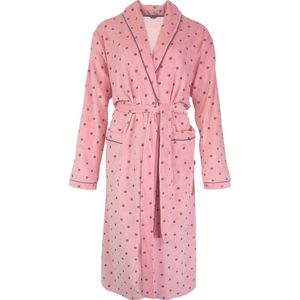 Tenderness Dames Ochtendjas - Velours - Roze - Maat XL