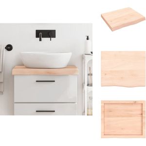 vidaXL Wastafelblad - Wastafelbladen - Blad Voor Wastafel - Tafelblad - Wastafelblad 60x50x(2-6) cm onbehandeld massief hout