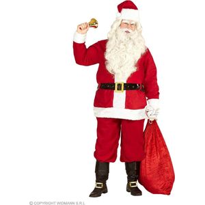 Widmann - Kerst & Oud & Nieuw Kostuum - Altijd Vrolijke Kerstman Kostuum - Rood, Wit / Beige - XXXL - Kerst - Verkleedkleding