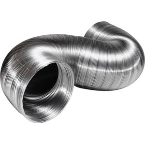 Dparts aluminium luchtafvoerslang 100mm - uittrekbaar tot 1,5m - hittebestendig (max. 250 °C) - flexibel en stevig van materiaal - afzuigkap slang, airco afvoerslang - flexibele buis - ventilatiebuis - ventilatieslang