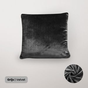 BankhoesDiscounter Velvet Kussenhoes – 45x45cm – Grijs – Kussensloop – Kussenovertrek – Kussenhoes 45x45