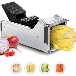 Multifunctionele Frietsnijder - Groentesnijder - Patatsnijder - Zilver