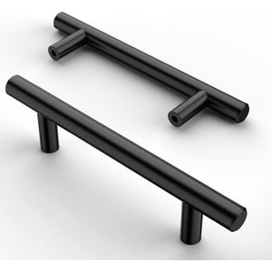 12 stuks roestvrij staal zwart meubelgrepen - 96 mm gatafstand - keukenkasten ladegrepen cabinet handle black