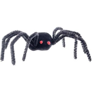 Enge Halloween nep/namaak spinnen - set 4x stuks - zwart - plastic - insecten/dieren