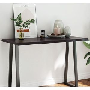 vidaXL Tafelblad - Natuurlijk Eikenhout - Donkerbruin Eikenhouten Tafelblad - Tafellamp - Eetkamertafel - Salontafel - Vintage Tafel