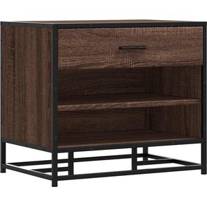 vidaXL Schoenenbank Bruin Eiken 60x40x53,5 cm Schoenenbankje - Schoenenbankjes - Halbankje - Opbergbankje