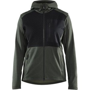 Blaklader 3542-2533 Dames hoodie met hele rits - Herfstgroen/Zwart - S