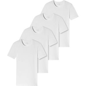 Schiesser Heren t-shirt met ronde hals 4 pack - 95/5 - Organic Cotton