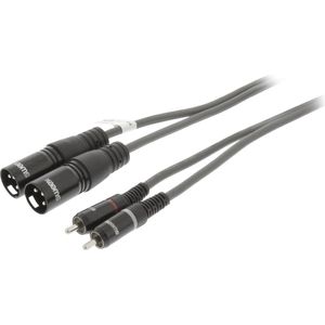 Sweex 2x XLR (m) - 2x RCA (m) stereo audiokabel - 1,5 meter