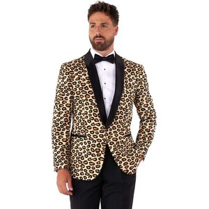 OppoSuits The Jag - Heren Tuxedo Smoking met Vlinderdas - Chique - Carnaval - Beige - Maat EU 50