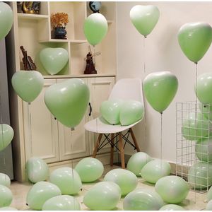 Ballonnen - Ballonnenpakket - Hartjes Ballonnen - Gekleurde Ballonnen - Party Decoratie - Kids Party - Bruiloft - Macaron Green Ballonnen