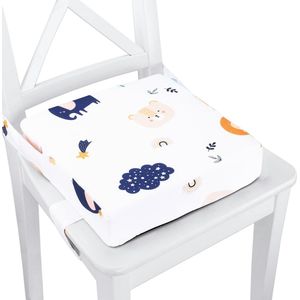 Stoelverhoger stoel kind 32x32x8 cm waterdicht - zitkussen kinderstoel kussen kinderzitje stoelkussen Regenboog B