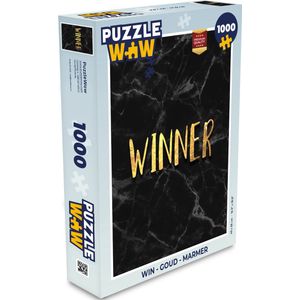 Puzzel Win - Goud - Marmer print - Legpuzzel - Puzzel 1000 stukjes volwassenen