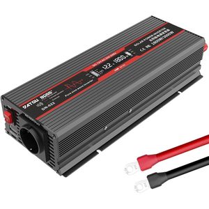 Omvormer 1800W 12V naar 230V - Zuivere Sinusgolf, EU Stopcontacten, USB en LCD Display