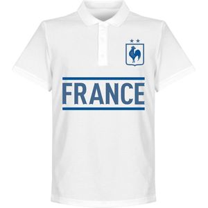 Frankrijk Team Polo Shirt - Wit - 4XL