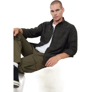 Trendyol Indigo Regular Fit Winterflaneloverhemd Met Textuur Tmnaw25Go00004