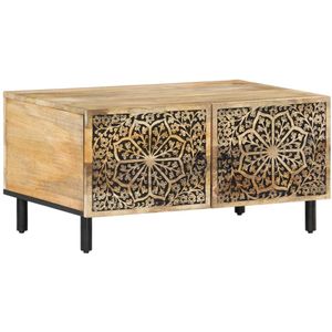 The Living Store Salontafel 80x50x40 cm massief mangohout - Bijzettafel - Salontafel - Mangohout - Retro - Vintage