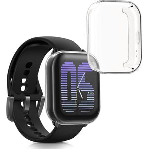 kwmobile 2x smartwatch hoes geschikt voor Amazfit Active (A2211) hoesje - Siliconen sporthorloge cover - Activity tracker case in transparant