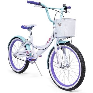 Huffy Girly Girl 20 Inch Meisjesfiets 6-9 jaar - Inclusief mandje - Wit, Teal en Paars