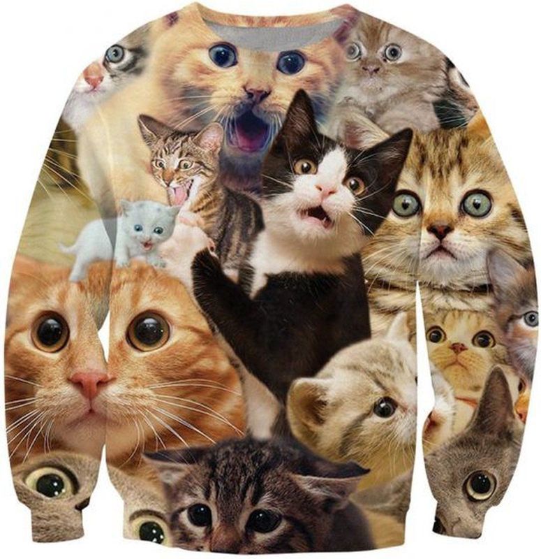 Ultieme Kattentrui - Maat XL - Festival Trui - Superfout - Foute Trui - Feestkleding - Festival outfit - Foute kleding - Foute party kleding -